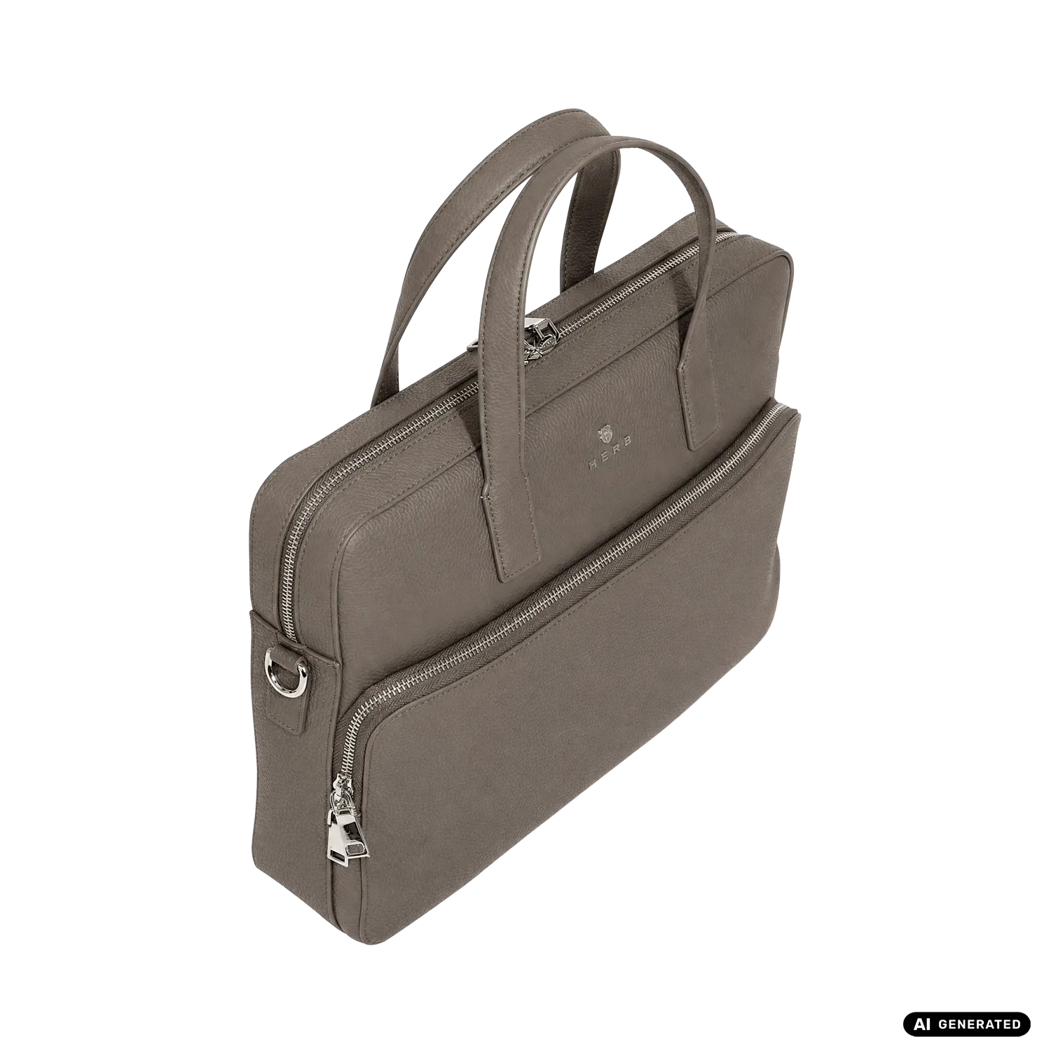 Andreas Herb Business Bag Etoupe aus taupefarbenem Leder, weitere Ansicht