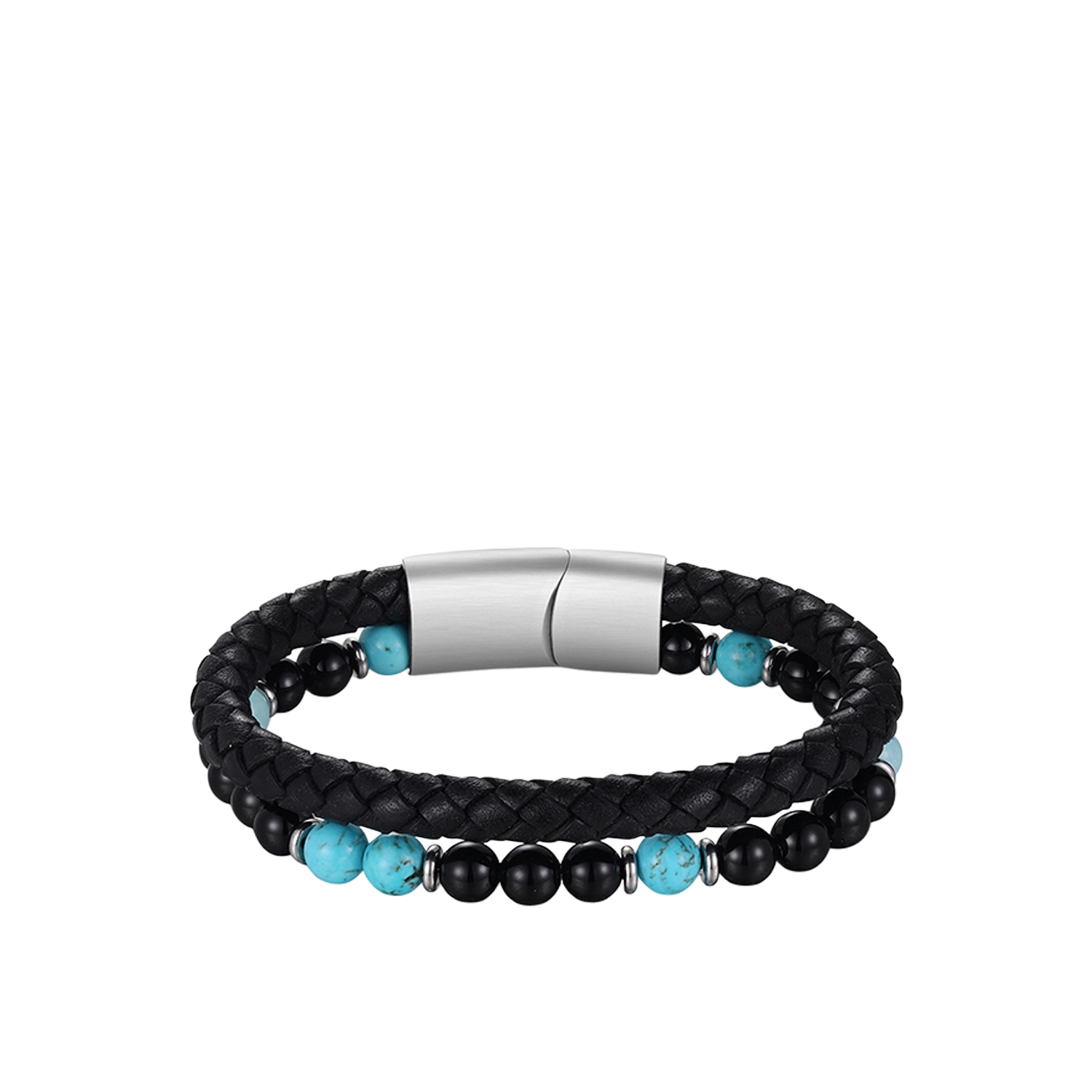 Bracelet Ibiza Focus von HERB World – Edelstahl-Flachschließe mit graviertem HERB-Wappen, Detailansicht