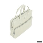 Andreas Herb Business Bag Ivory aus elfenbeinfarbenem Leder, Detailansicht