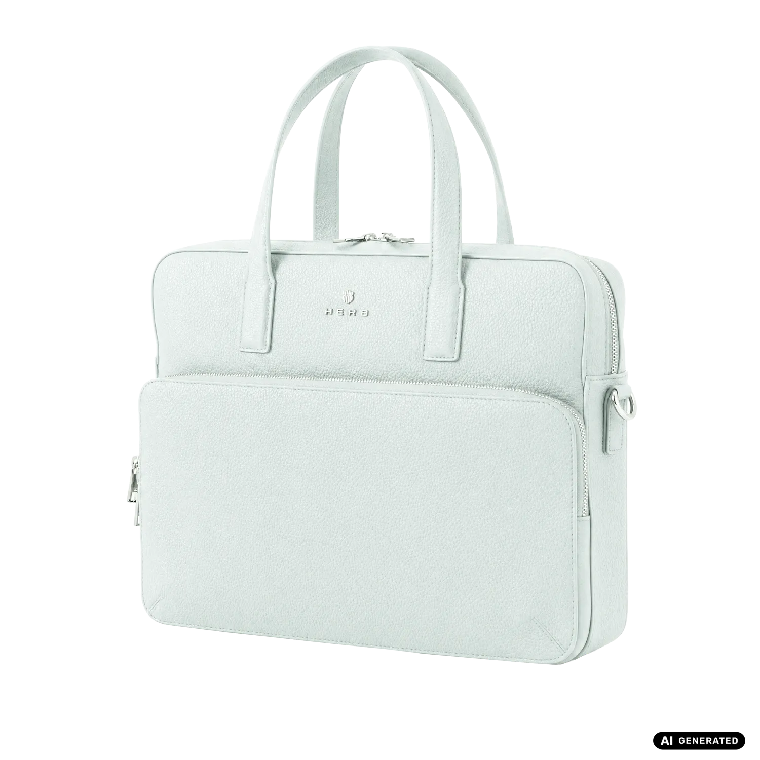 Andreas Herb Business Bag Mint aus mintfarbenem Leder, Detailansicht