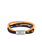 Bracelet St. Tropez Spirit Armband von HERB World – dreisträngig in Orange und Dunkelblau mit Lapis-Perlen, Gesamtansicht