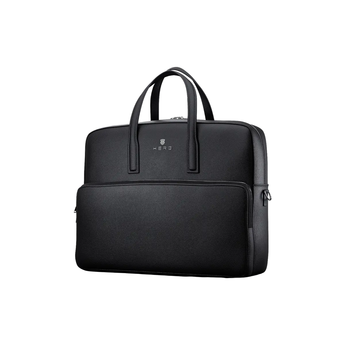 Andreas Herb Business Bag aus schwarzem Leder Vorderansicht
