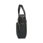 Andreas Herb Business Bag aus schwarzem Leder Seitenprofil