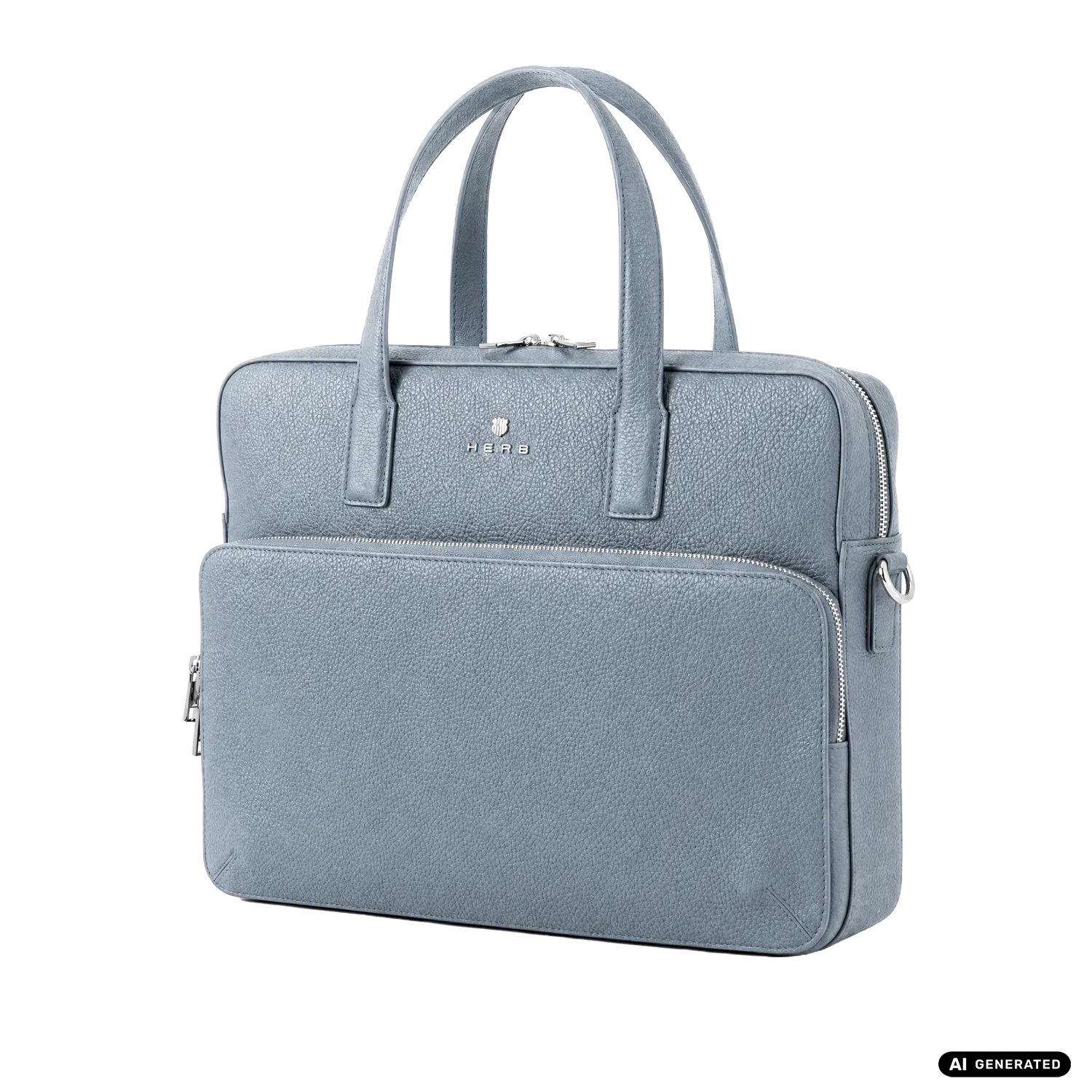 Andreas Herb Business Bag Dusty Blue aus graublauem Leder, weitere Ansicht