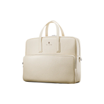 Andreas Herb Business Bag aus creme Leder Vorderansicht